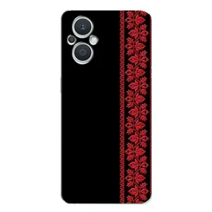 Силиконовый Чехол на Oppo Reno7 Lite (5G) (Красная Вышиванка)