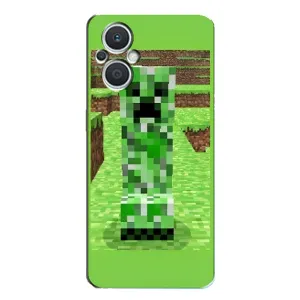 Чехлы для Oppo Reno7 Lite (5G) (Персонажи Майн Крафт) (Крипер 2)