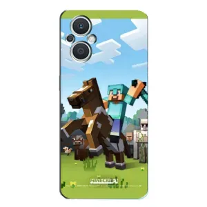 Чехлы для Oppo Reno7 Lite (5G) (Персонажи Майн Крафт) (На коне)