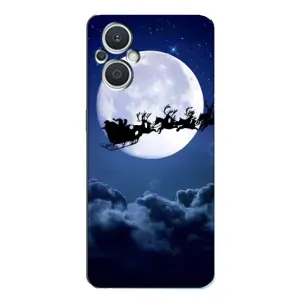 Чехол Санта Клаус для Oppo Reno7 Lite (5G) (Санта - луна)