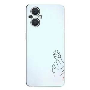 Чехлы (Знак сердечка) на Oppo Reno7 Lite (5G) (Сердце на голубом)