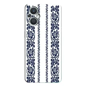 Силиконовый Чехол на Oppo Reno7 Lite (5G) с картинкой Вышиванки (Синяя вышиванка)