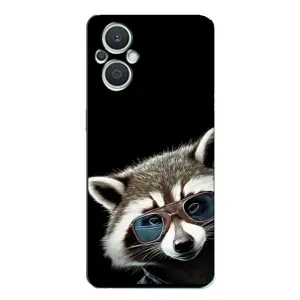 Силиконовый Чехол с Енотами на Oppo Reno7 Lite (5G) (Стильный Енот)