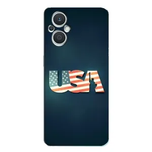 Чехол Флаг USA для Oppo Reno7 Lite (5G) (USA)