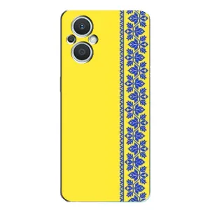 Силиконовый Чехол на Oppo Reno7 Lite (5G) (Вышиванка на желтом)