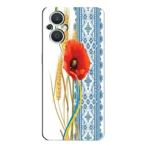 Силиконовый Чехол на Oppo Reno7 Lite (5G) с картинкой Вышиванки (Вышиванка с цветком)
