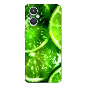 Чохол з зображенням смачної їжі для Oppo Reno7 Lite (5G) (Яскравий Лайм)