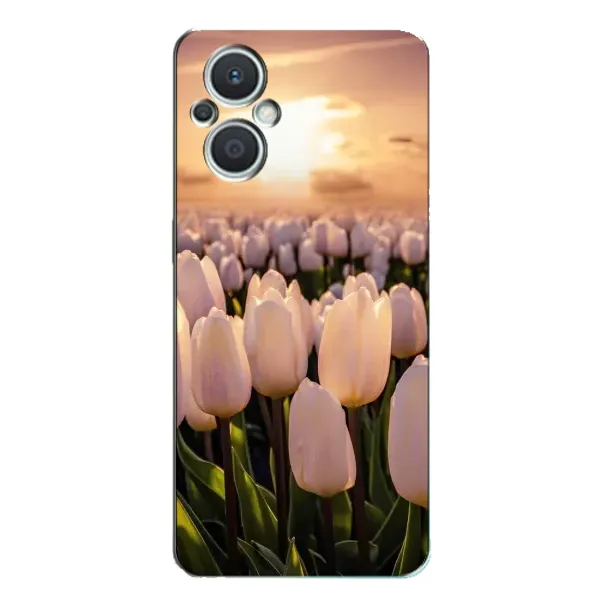 Чехол с рисунком «Закат с цветами» для OPPO Reno7 Lite (5G)