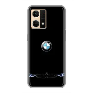 Силиконовый бампер с картинкой машины на Oppo Reno7 Pro 5G (Черный BMW)