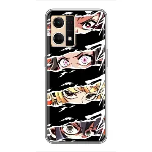 Силіконові чохлі з очіма Anime для Оппо Рено 7 Про (5G) (Очі на чорному)