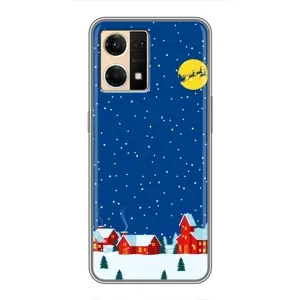 Силиконовый бампер на рождество для Oppo Reno7 Pro 5G (Город в снегу)
