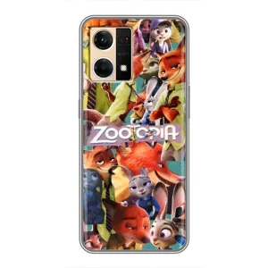 Силиконовый чехол с принтом Зоотрополіс для Oppo Reno7 Pro 5G (Коллаж героев)