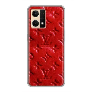 Текстурний Чохол Louis Vuitton для Оппо Рено 7 Про (5G) (Червоний ЛВ)