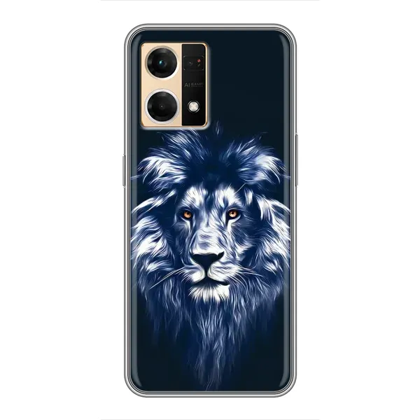 Чехол с рисунком «Лев - синий» для OPPO Reno7 Pro 5G Чехол с рисунком «Лев - синий» для OPPO Reno7 Pro 5G