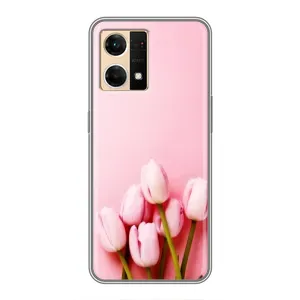 Чохли з картинкою (Тюльпани) на Оппо Рено 7 Про (5G) (Рожеві тюльпани)