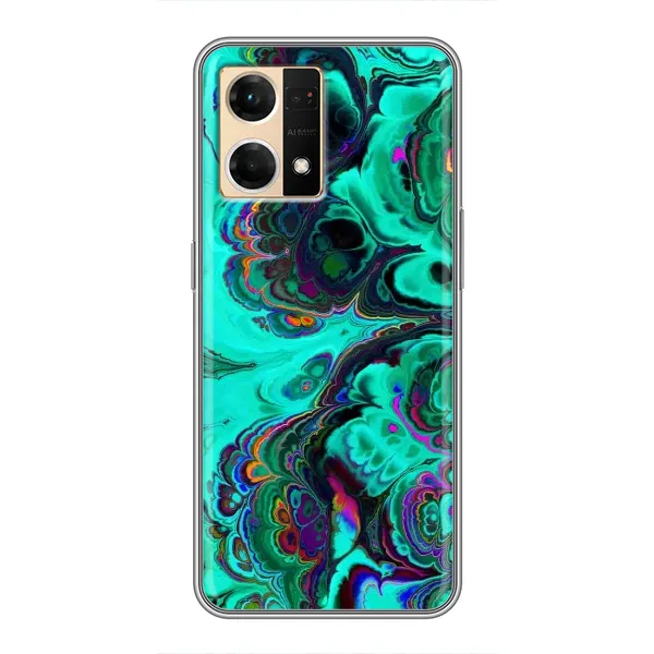 Чехол с рисунком «Салатный мрамор» для OPPO Reno7 Pro 5G Чехол с рисунком «Салатный мрамор» для OPPO Reno7 Pro 5G