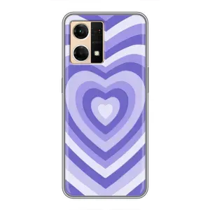 Чехлы с тематикой "Маленькие Сердечки" на Oppo Reno7 Pro 5G (Сердце фиолет)