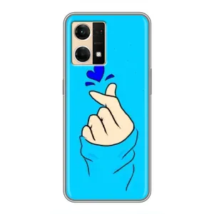 Чехлы (Знак сердечка) на Oppo Reno7 Pro 5G (Сердце на синем)