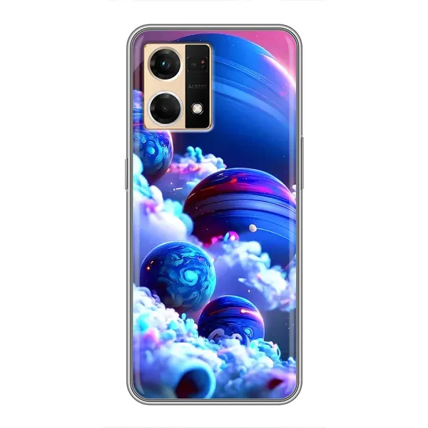 Чехол с рисунком «Синие планеты» для OPPO Reno7 Pro 5G Чехол с рисунком «Синие планеты» для OPPO Reno7 Pro 5G