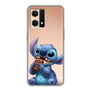 Чехол с рисунком Стич для OPPO Reno7 Pro 5G (Стич с шоколадом)