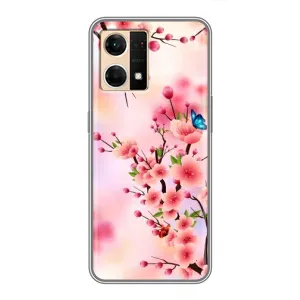 Чехол с принтом САКУРЫ на Oppo Reno7 4G (Бабочки на сакуре)