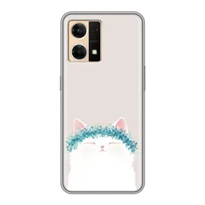 Чехол на тематику: Коты для OPPO Reno7 4G (Белый котик)
