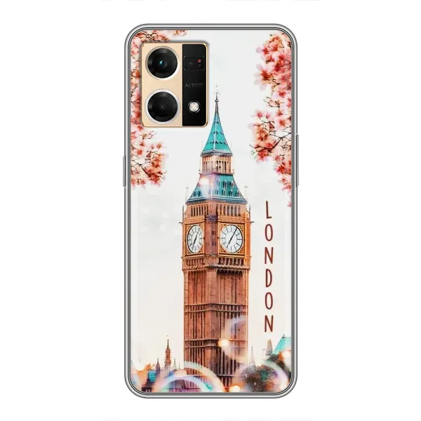 Чехол с рисунком «Часы Лондон» для OPPO Reno7 4G