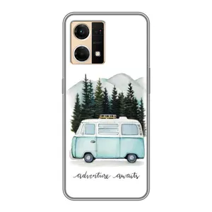 Силиконовый бампер с картинкой машины на Oppo Reno7 4G (Домик на колесах)