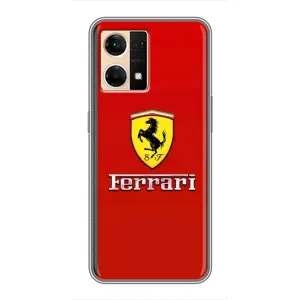 Силіконовий бампер з картинкою машини на Oppo Reno7 4G (Ferrari Logo)