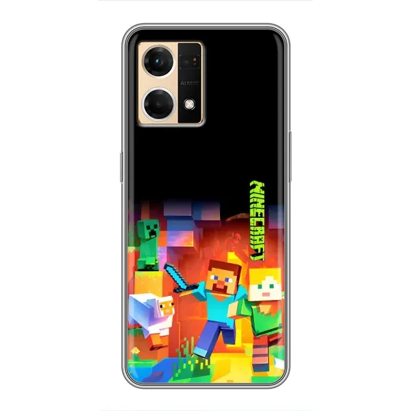 Чехол с рисунком «Герой Майнкрафт» для OPPO Reno7 4G Чехол с рисунком «Герой Майнкрафт» для OPPO Reno7 4G