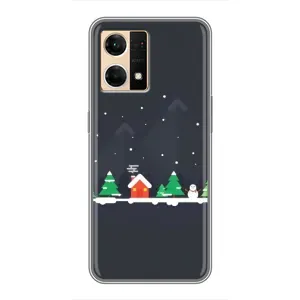 Силіконовий бампер на різдво для Oppo Reno7 4G (Місто зимове)
