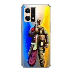 Чехол с картинкой (Патриотический КОЗАК) на Oppo Reno7 4G (Козак с крыльями)