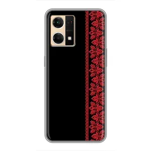 Силиконовый Чехол на Oppo Reno7 4G (Красная Вышиванка)
