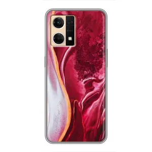 Чохли з тематикою "Мрамор" на Оппо Рено 7 (4G) (Червоний мрамор)