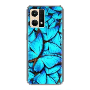 Силиконовый бампер с картинкой животных для Oppo Reno7 4G (Крылья бабочек)