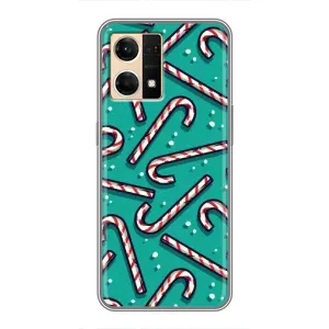 Силіконовий бампер на різдво для Oppo Reno7 4G (Льодяники)