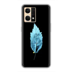 Чехол с картинками на черном фоне для Oppo Reno7 4G (Листочек)
