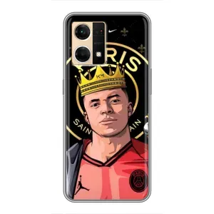 Чехол (TPU) с Футболистом на Oppo Reno7 4G (Mbappe King)
