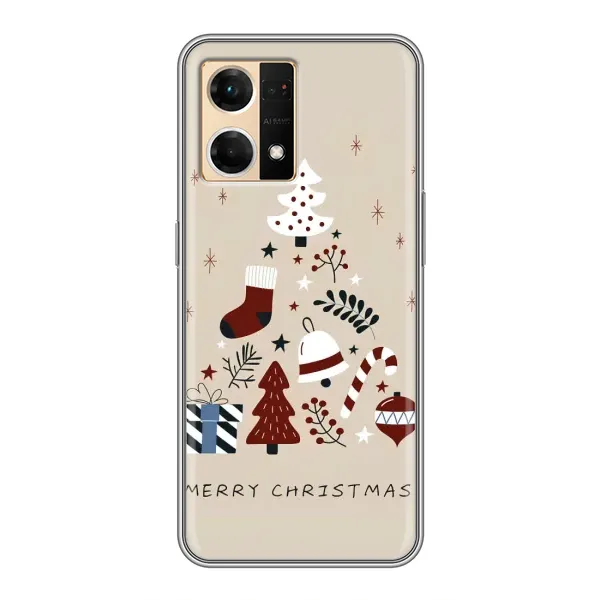 Чехол с рисунком «Merry Christmas» для OPPO Reno7 4G Чехол с рисунком «Merry Christmas» для OPPO Reno7 4G