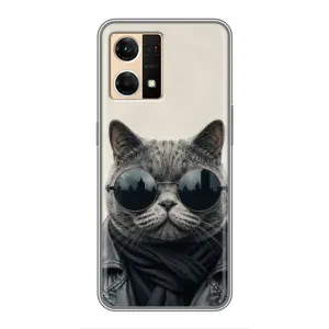 Чехол на тематику: Коты для OPPO Reno7 4G (Модный кот)
