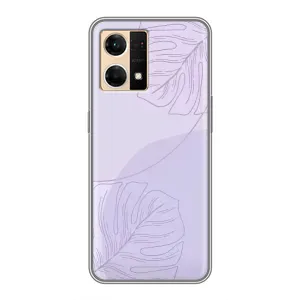 Чехол цветочный дизайн для Oppo Reno7 4G (Монстера фиолетовая)