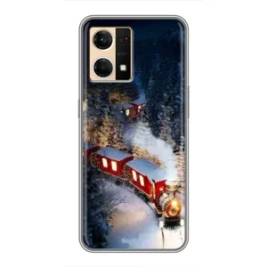 Силіконовий бампер на різдво для Oppo Reno7 4G (Потяг)