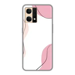 Чехол цветочный дизайн для Oppo Reno7 4G (Розовый фон)