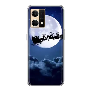 Чохол Санта Клаус для Oppo Reno7 4G (Санта - місяць)