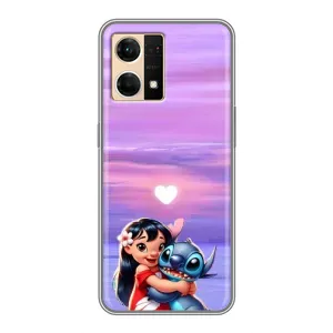Чехол с рисунком Стич для OPPO Reno7 4G (Стич и Лило)