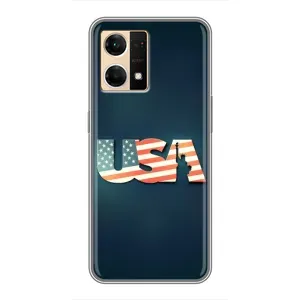 Чехол Флаг USA для Oppo Reno7 4G (USA)