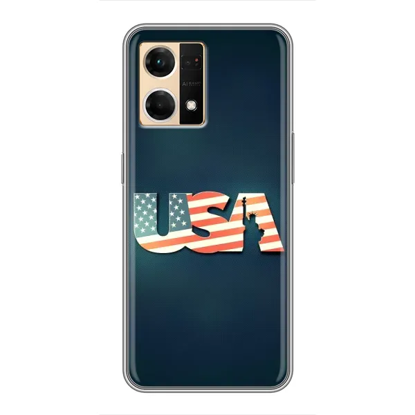 Чехол с рисунком «USA» для OPPO Reno7 4G