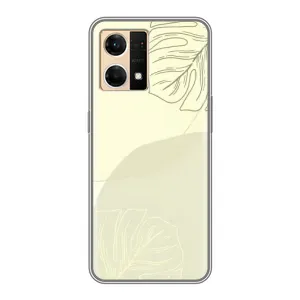Чехол цветочный дизайн для Oppo Reno7 4G (Зелёный фон)