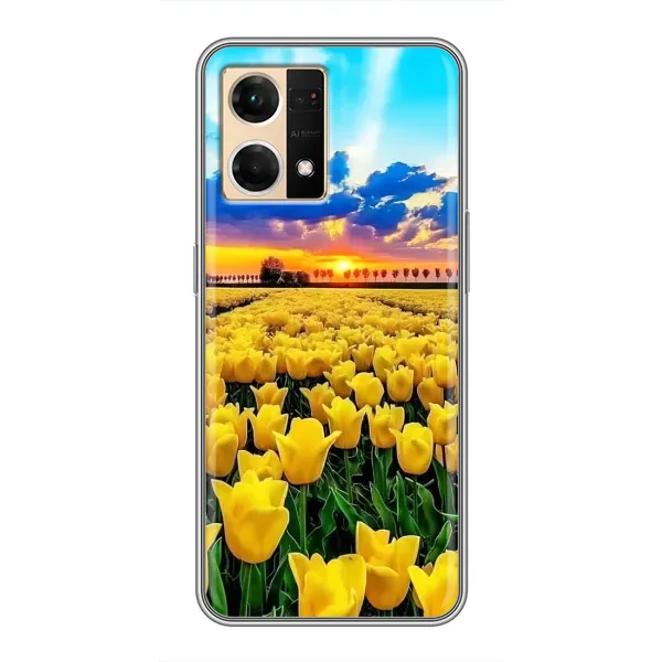 Чехол с рисунком «Желтые тюльпаны» для OPPO Reno7 4G