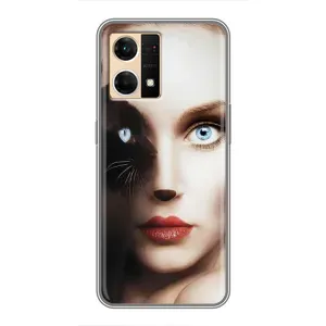 Бампер с изображением Котиков для Оппо Рено 7 (4G) (Женщина кошка)
